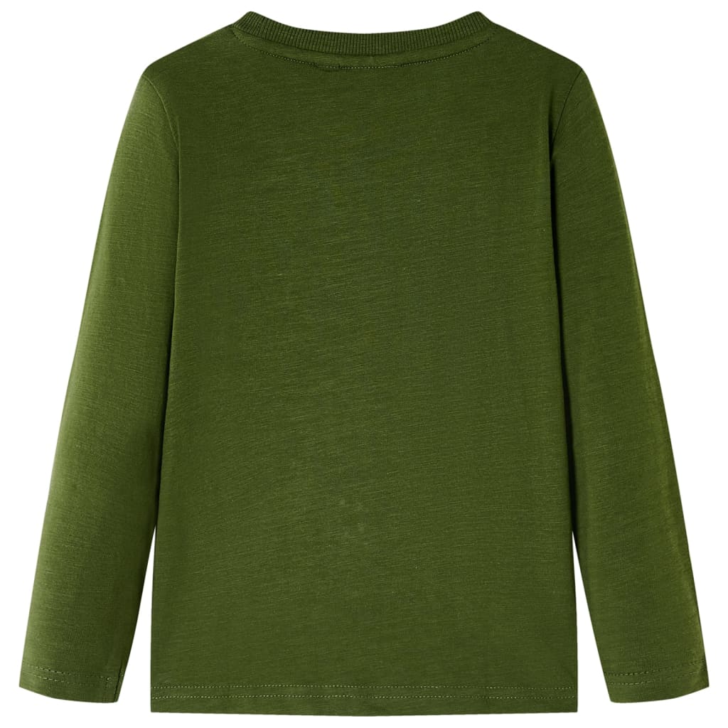 Vidaxl kindershirt met lange mouwen 140 donkerkakikleurig