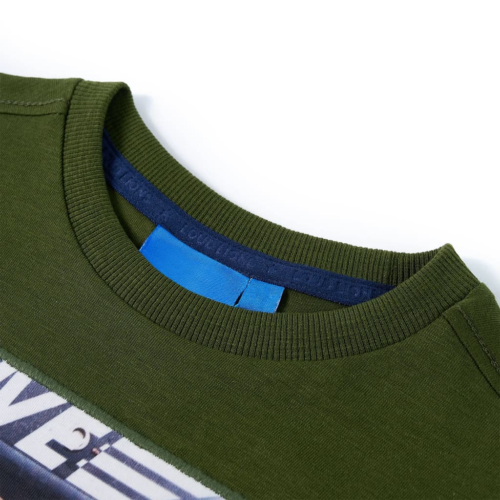 Vidaxl kindershirt met lange mouwen 140 donkerkakikleurig