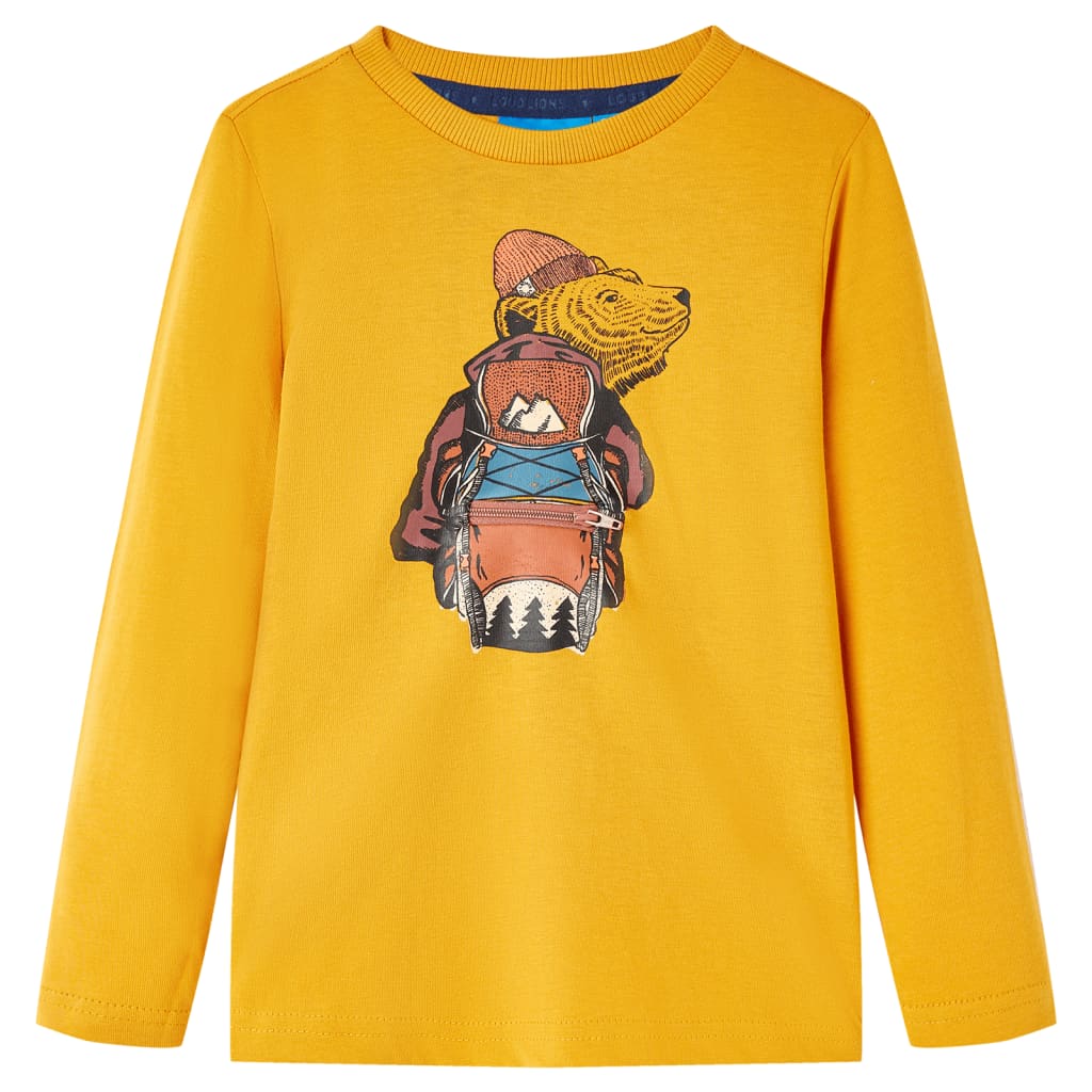 Vidaxl kindershirt met lange mouwen 140 okerkleurig