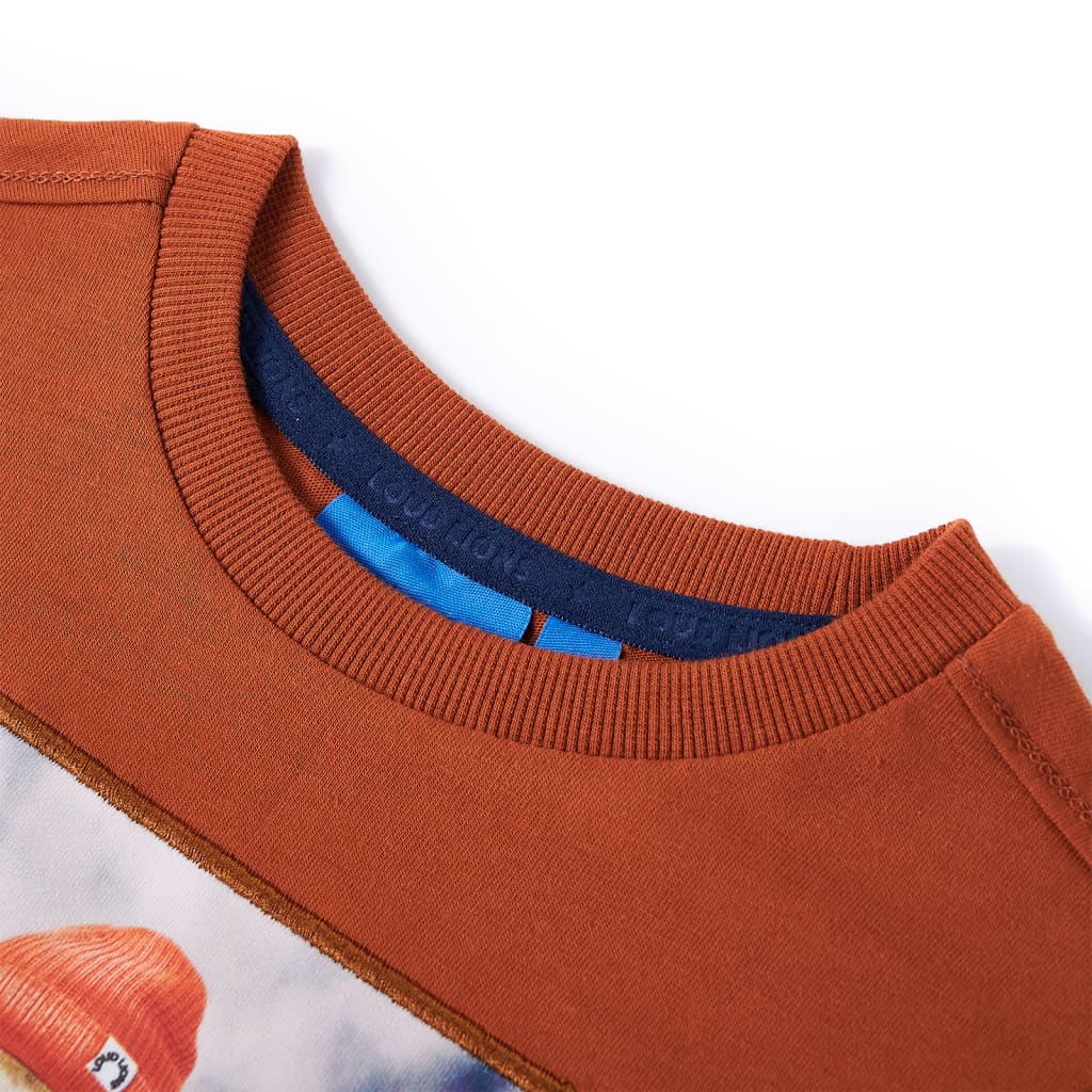 Vidaxl kindershirt met lange mouwen 128 oranjebruin