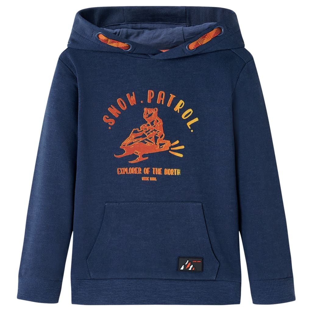 Vidaxl kindertrui met capuchon 92 gemêleerd marineblauw en oranje