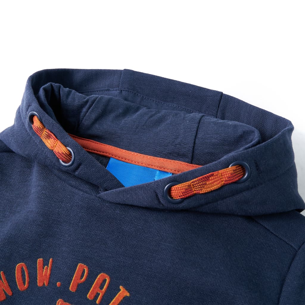 Vidaxl kindertrui met capuchon 140 gemêleerd marineblauw en oranje