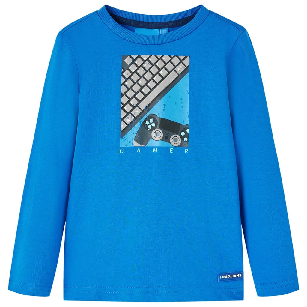 Vidaxl kindershirt met lange mouwen 128 kobaltblauw