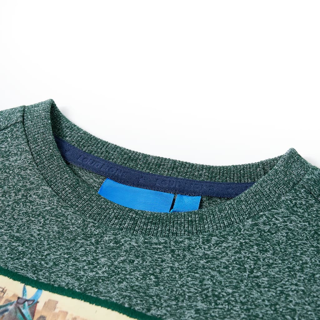 Vidaxl kindershirt met lange mouwen 128 gemêleerd donkergroen