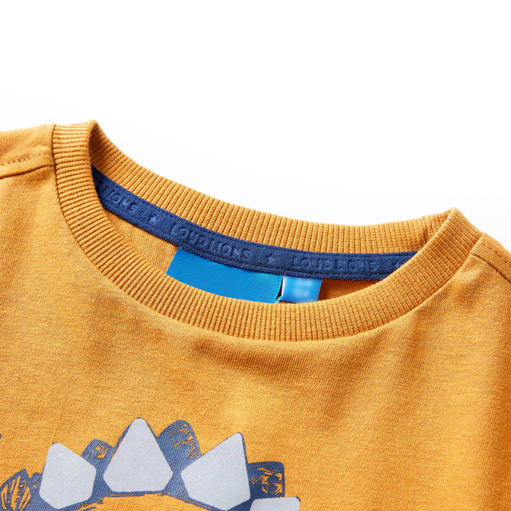 Vidaxl kindershirt met lange mouwen 92 donkerokerkleurig