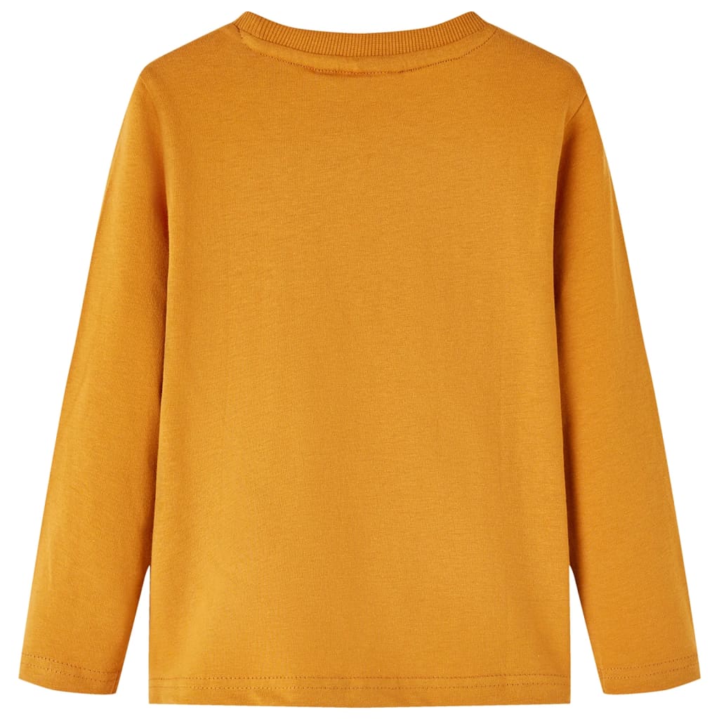 Vidaxl kindershirt met lange mouwen 116 donkerokerkleurig