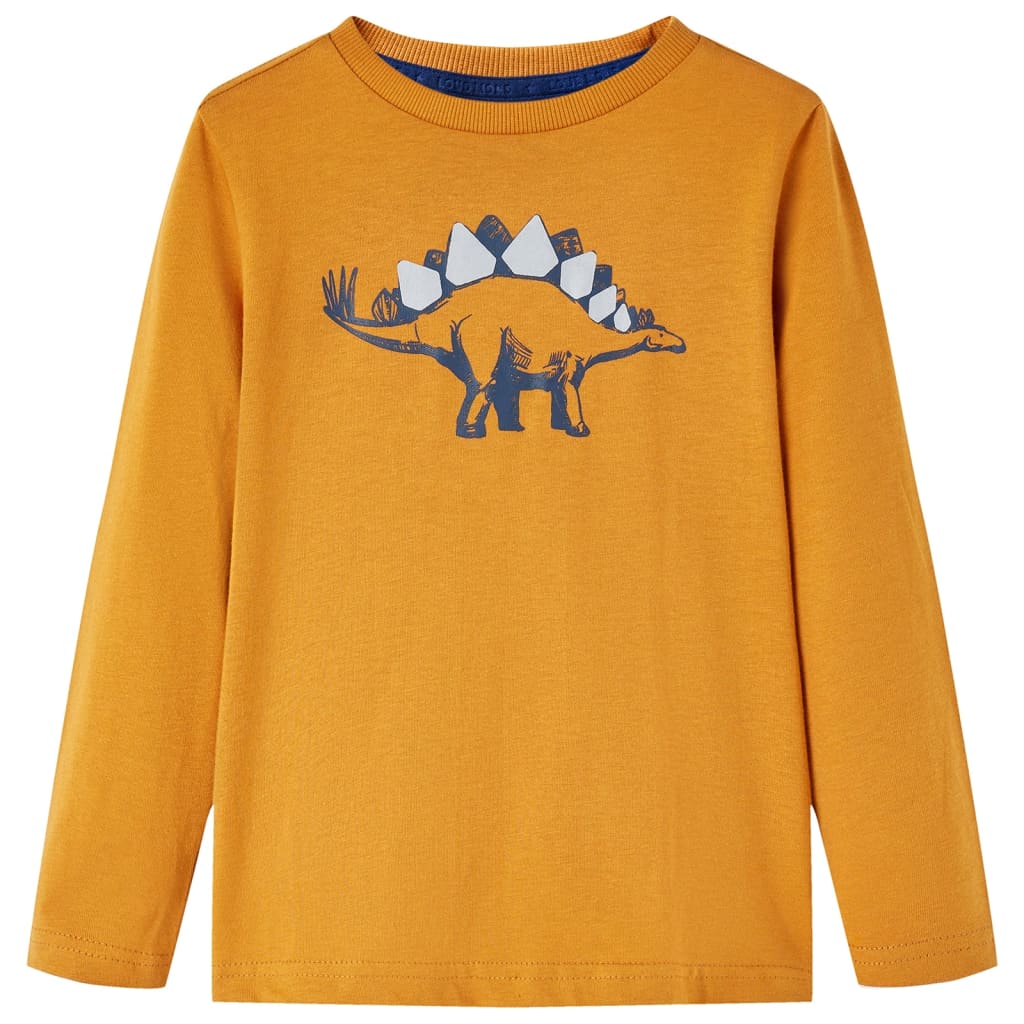 Vidaxl kindershirt met lange mouwen 128 donkerokerkleurig