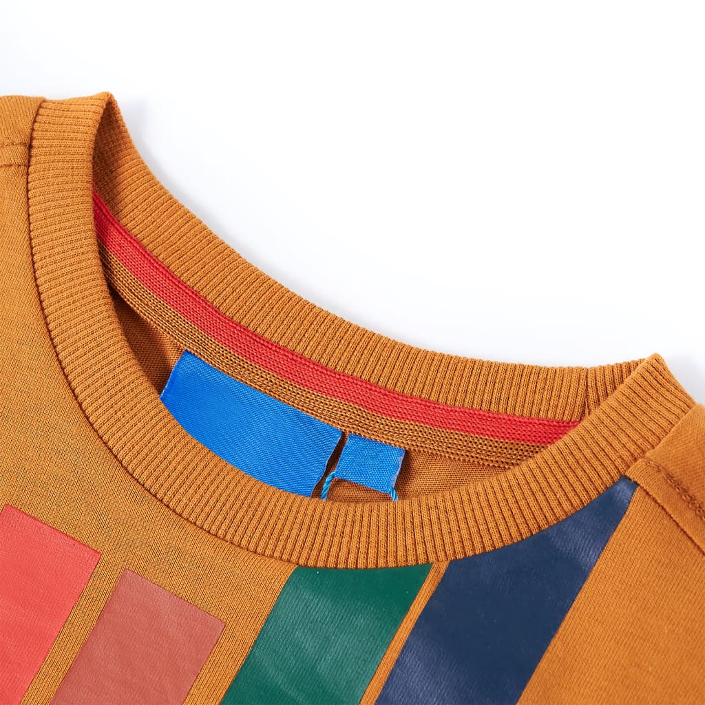 Vidaxl kindershirt met lange mouwen 116 donkerokerkleurig