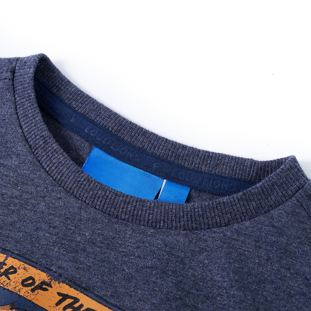 Vidaxl kindershirt met lange mouwen 140 gemêleerd donkerblauw