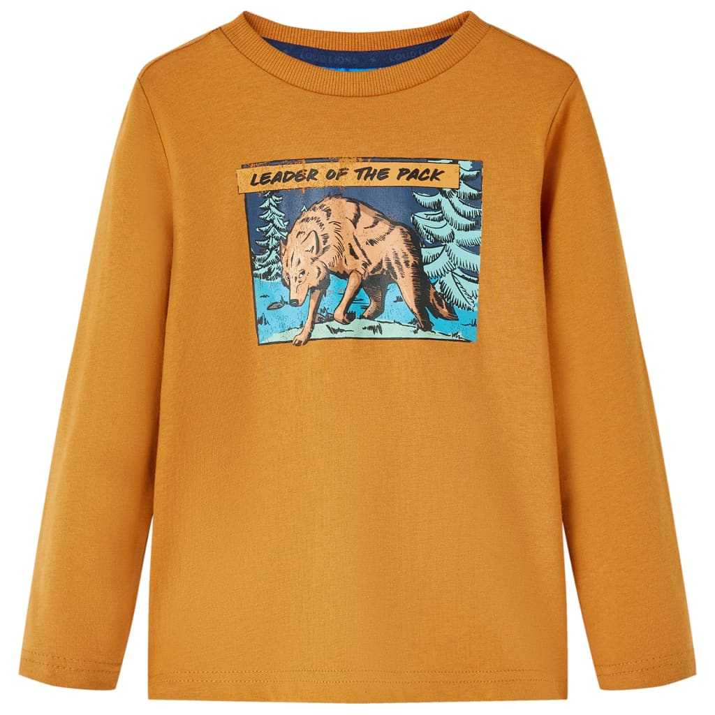 Vidaxl kindershirt met lange mouwen 116 donkerokerkleurig
