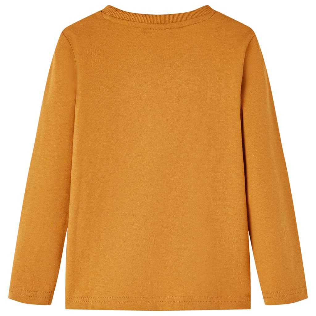 Vidaxl kindershirt met lange mouwen 116 donkerokerkleurig