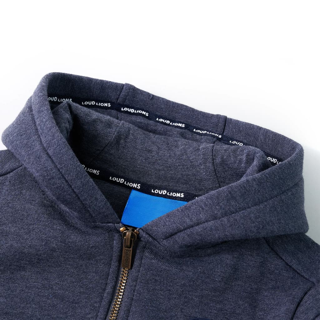 Vidaxl kindervest met capuchon en rits 128 gemêleerd donkerblauw