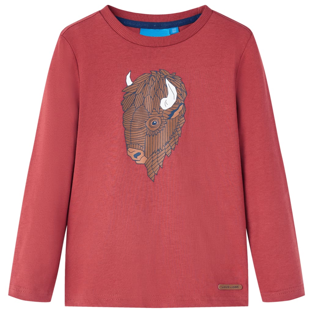 Vidaxl kindershirt met lange mouwen 140 roodbruin