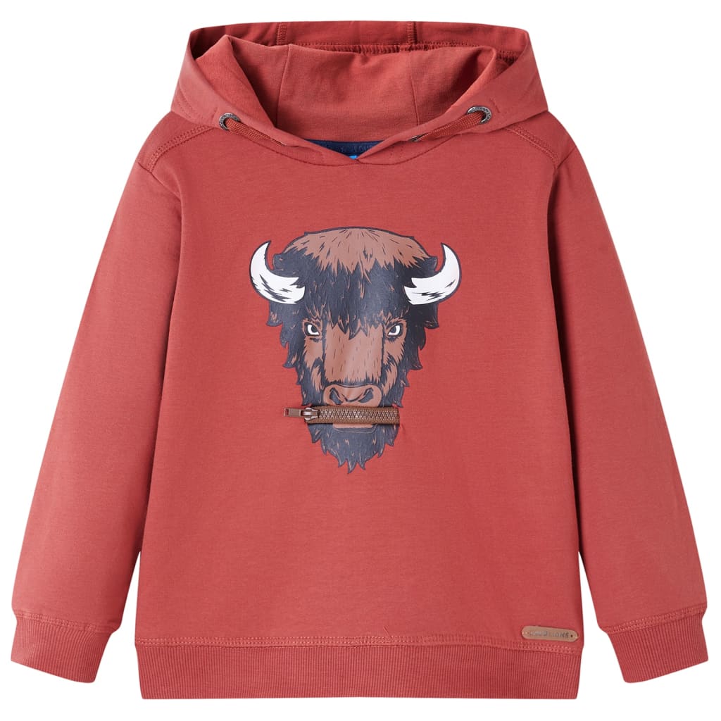 Vidaxl kindertrui met capuchon 128 roodbruin