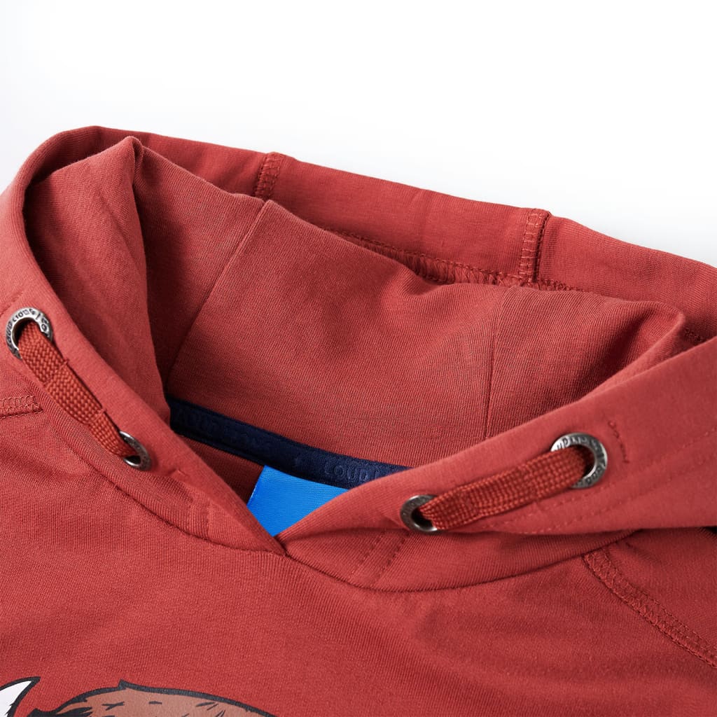 Vidaxl kindertrui met capuchon 128 roodbruin