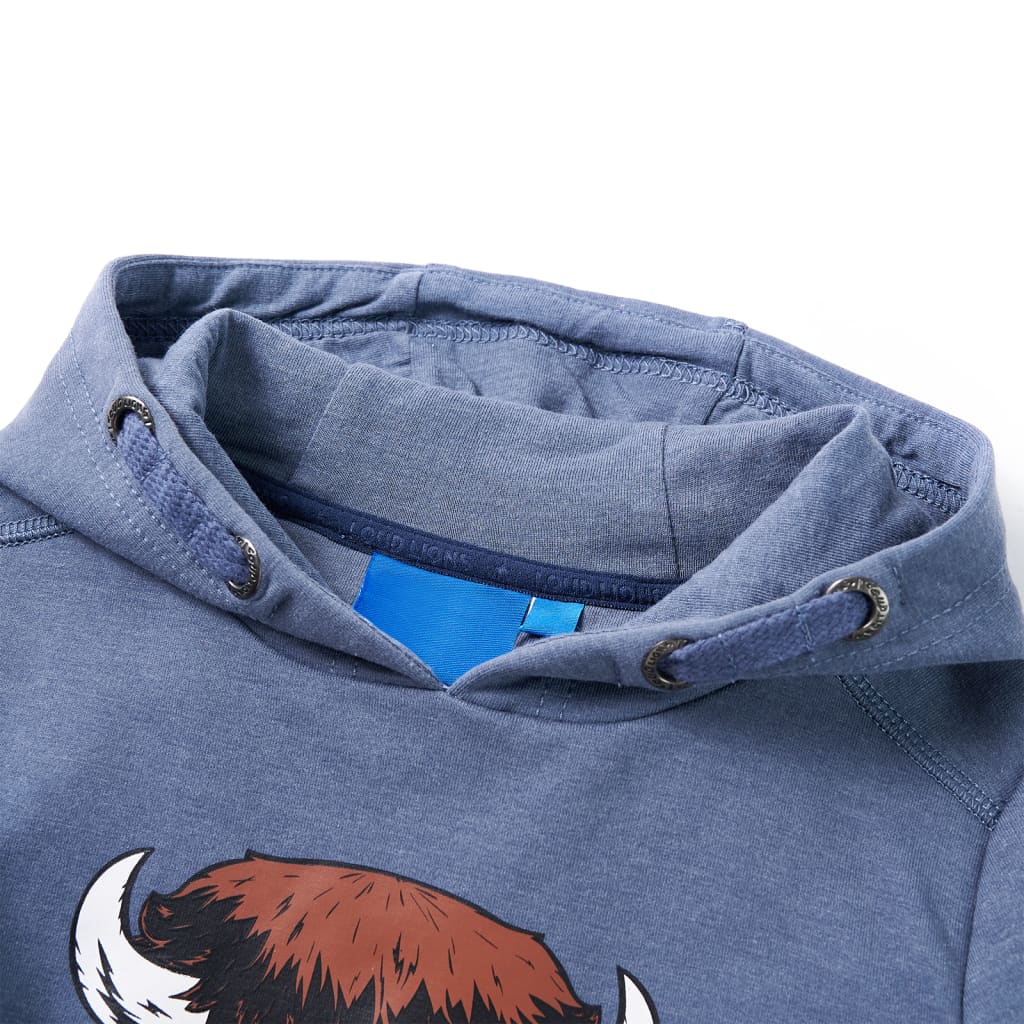 Vidaxl kindertrui met capuchon 128 gemêleerd blauw