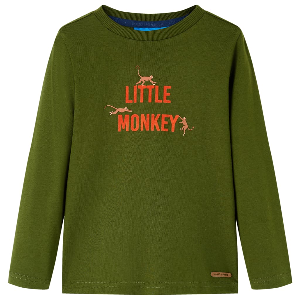 Vidaxl kindershirt met lange mouwen 104 donkerkakikleurig