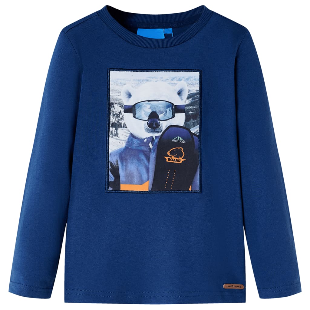 Vidaxl kindershirt met lange mouwen 104 jeansblauw
