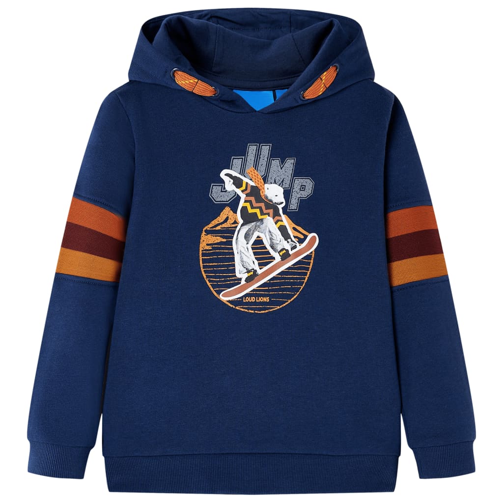Vidaxl kindertrui met capuchon 128 marineblauw