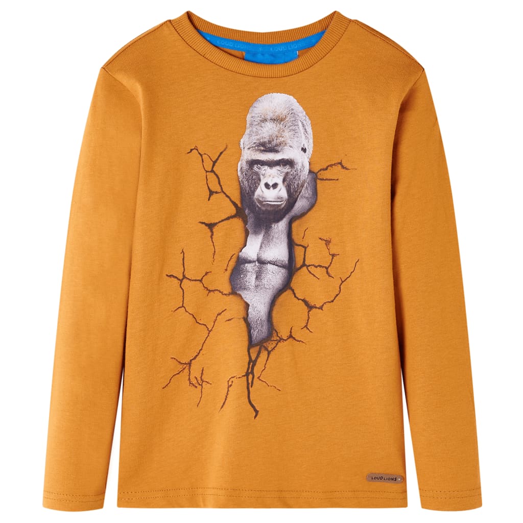 Vidaxl kindershirt met lange mouwen 116 donkerokerkleurig