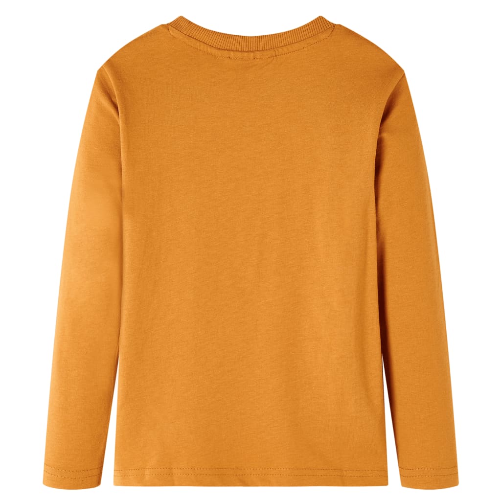 Vidaxl kindershirt met lange mouwen 128 donkerokerkleurig