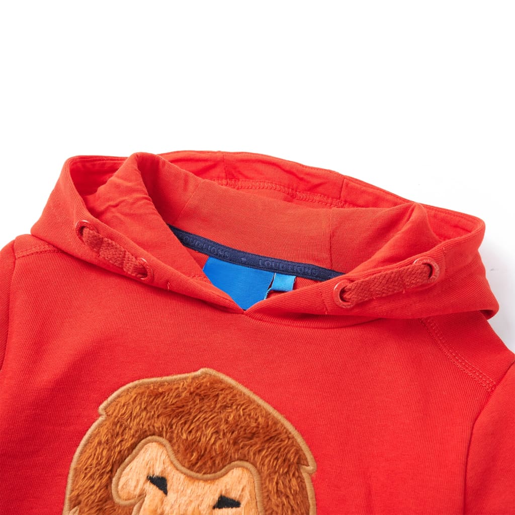 Vidaxl kindertrui met capuchon 92 rood