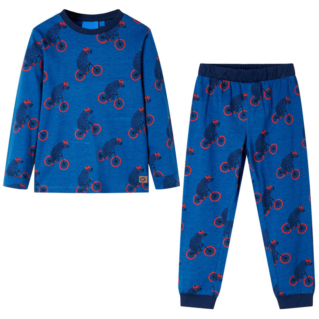 Vidaxl kinderpyjama met lange mouwen 92 petroleumkleurig