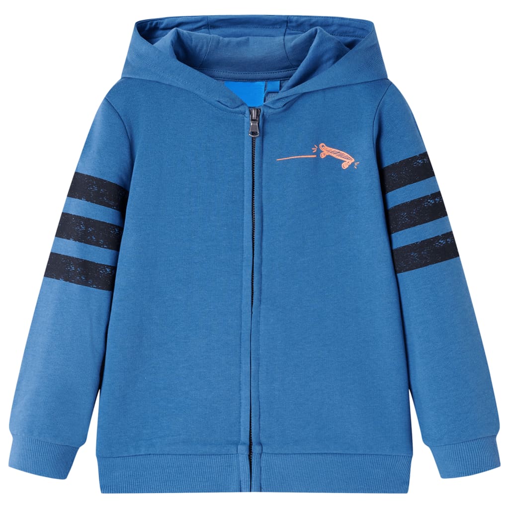 Vidaxl kindervest met capuchon 128 blauw