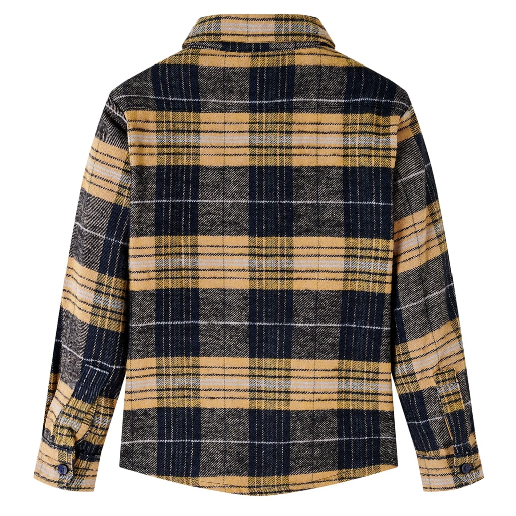 Vidaxl kindershirt geruit 104 geel en zwart