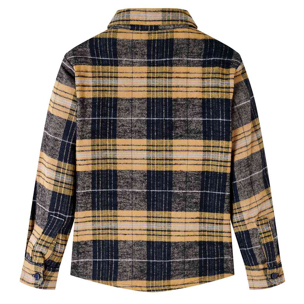 Vidaxl kindershirt geruit 116 geel en zwart