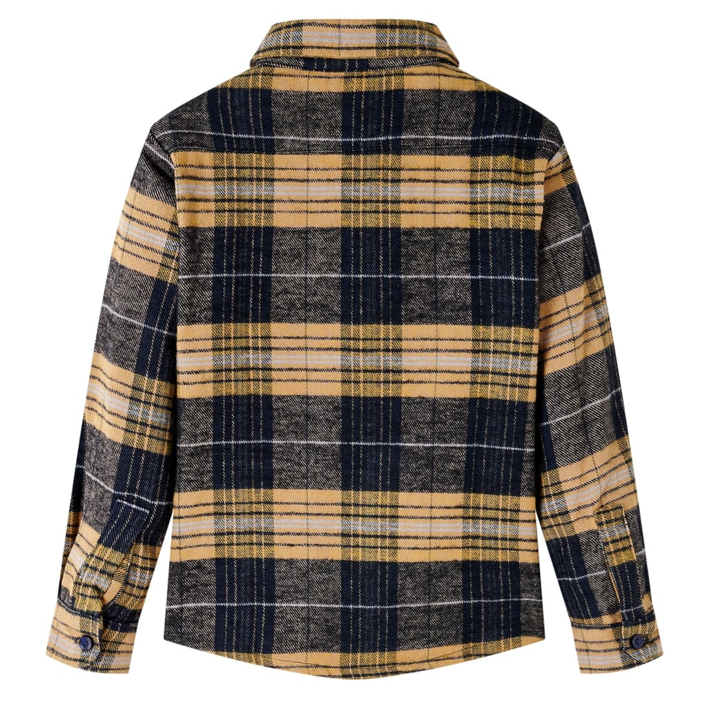 VidaXL Kindershirt geruit 140 geel en zwart