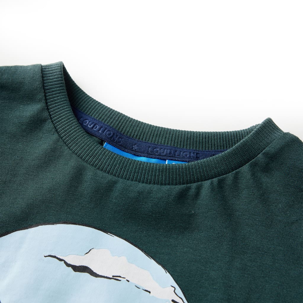 Vidaxl kindershirt met lange mouwen 92 donkergroen