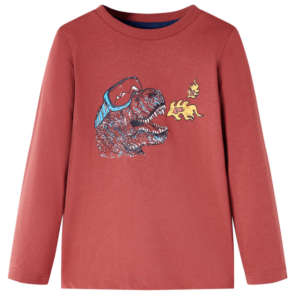 Vidaxl kindershirt met lange mouwen 104 roodbruin