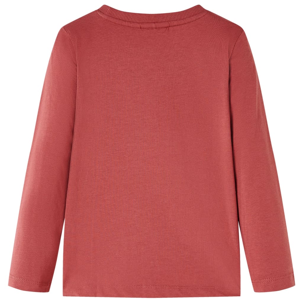 Vidaxl kindershirt met lange mouwen 128 roodbruin