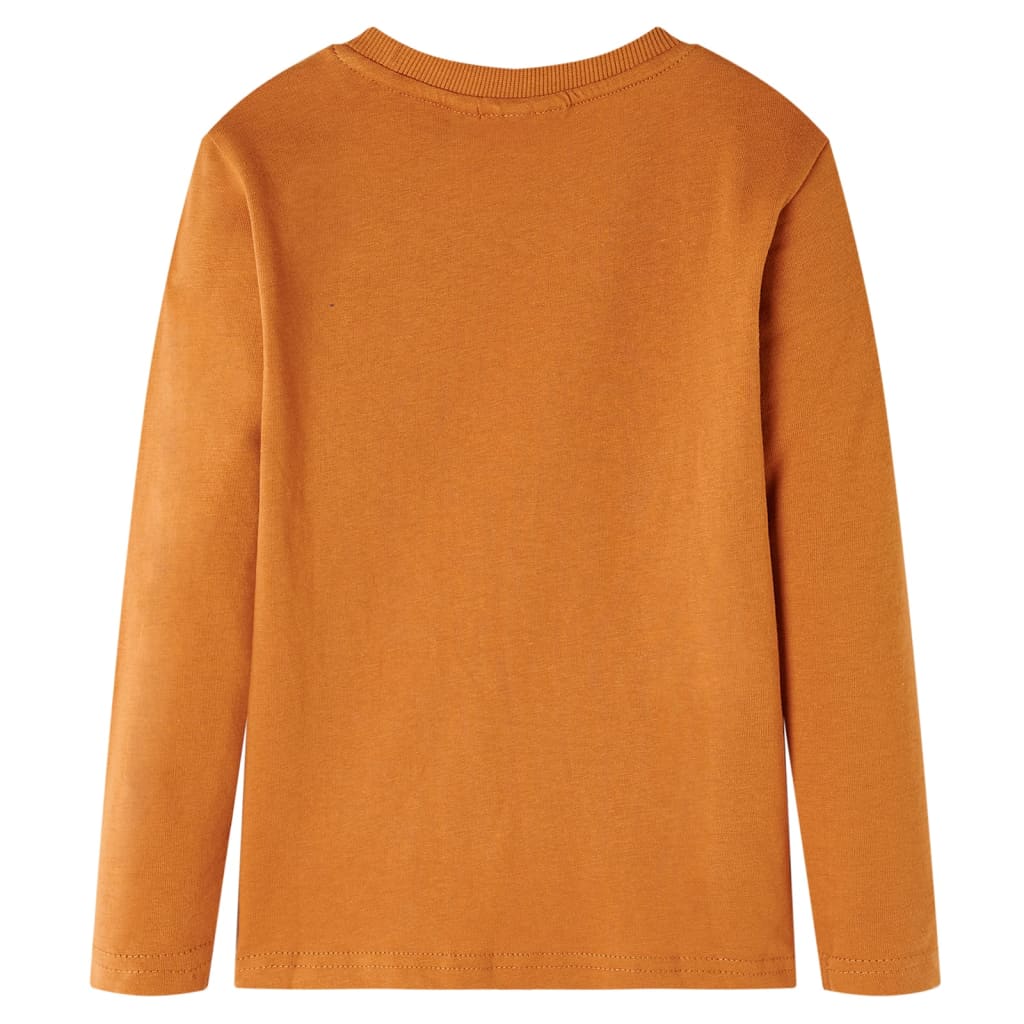 Vidaxl kindershirt met lange mouwen 92 donkerokerkleurig