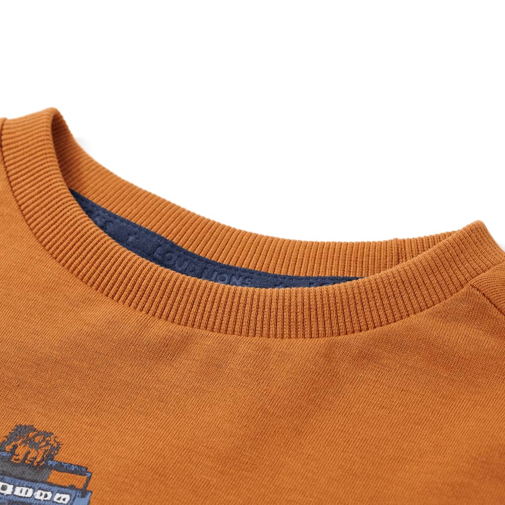 Vidaxl kindershirt met lange mouwen 92 donkerokerkleurig
