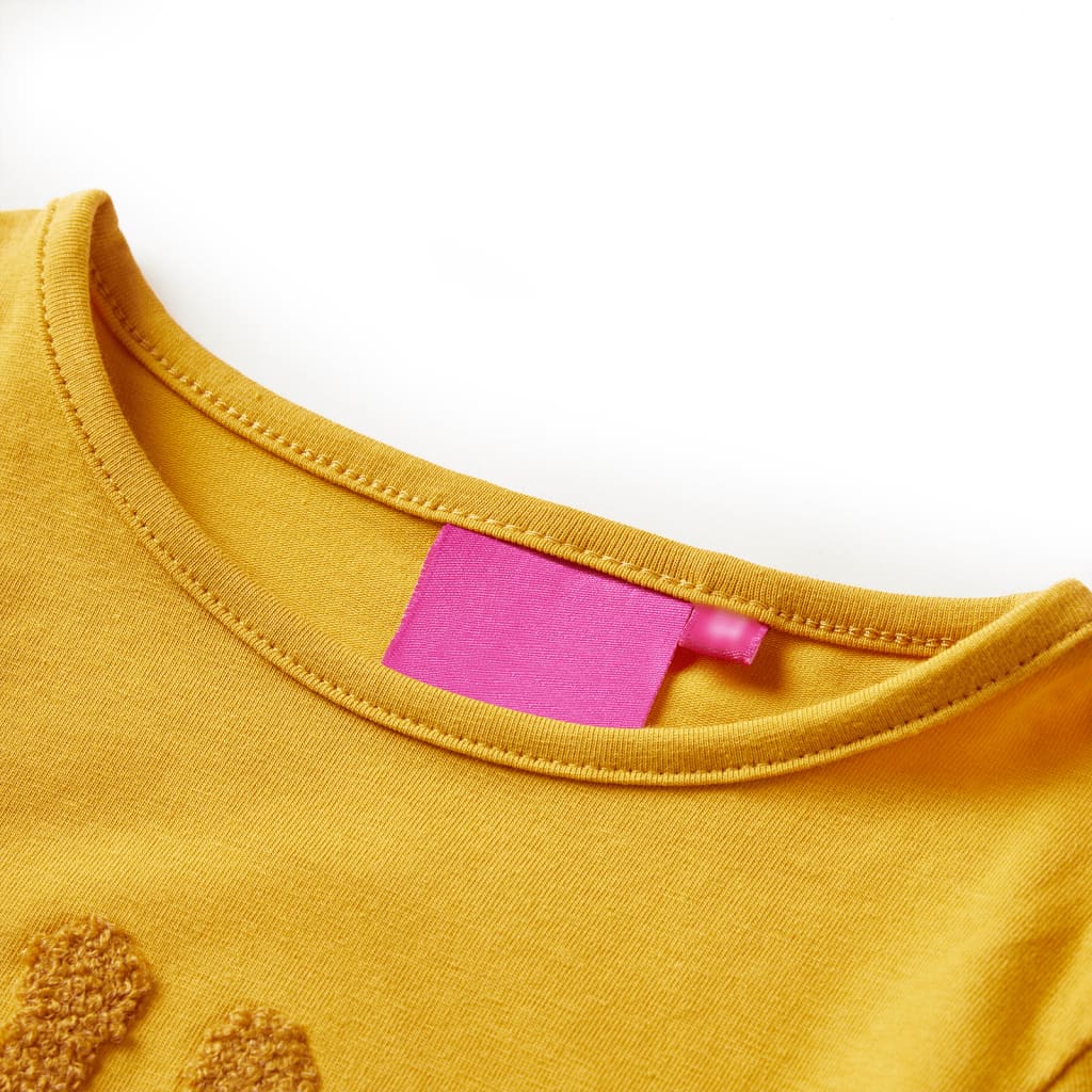 Vidaxl kindershirt met lange mouwen 104 donker okerkleurig