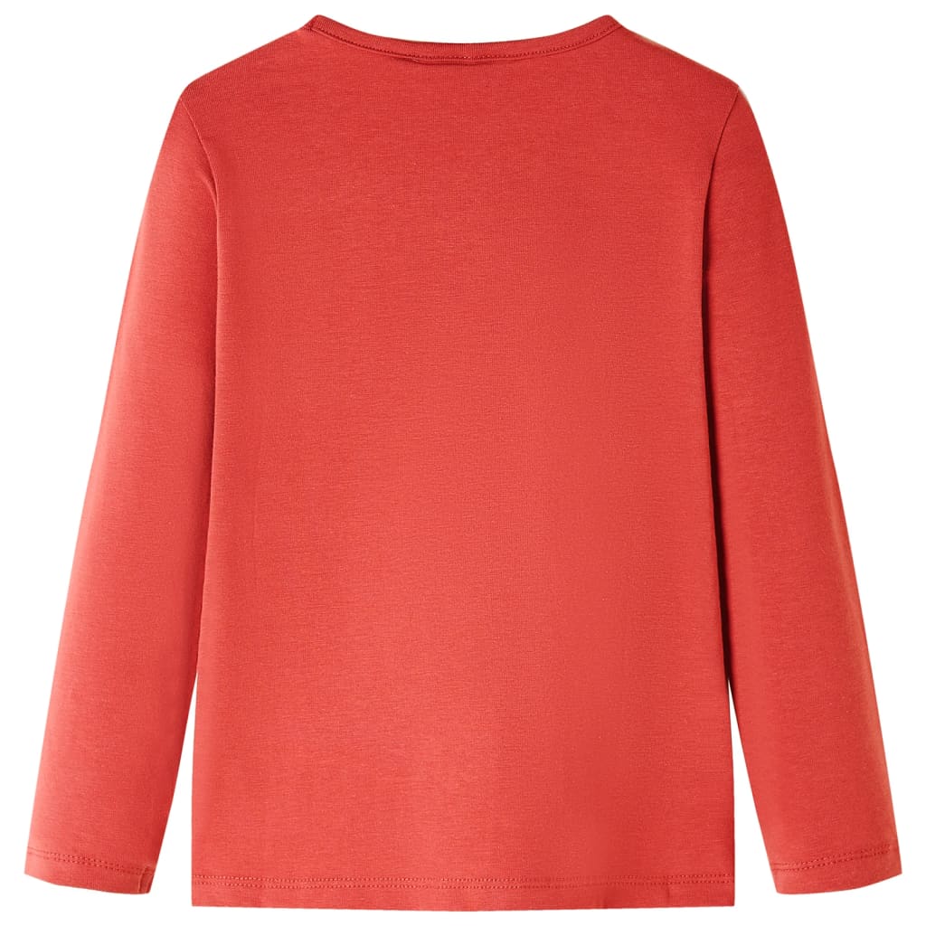 Vidaxl kindershirt met lange mouwen 128 roodbruin