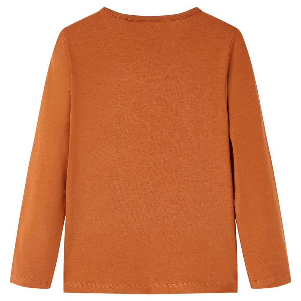 Vidaxl kindershirt met lange mouwen 116 cognackleurig