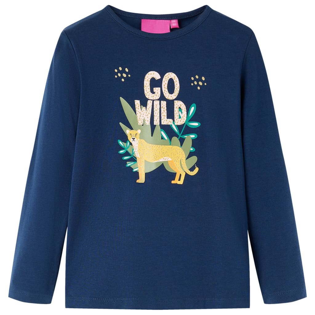 Vidaxl kindershirt met lange mouwen 140 marineblauw