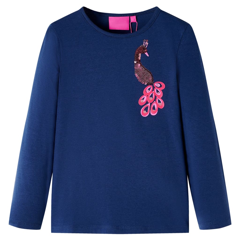 Vidaxl kindershirt met lange mouwen 104 marineblauw