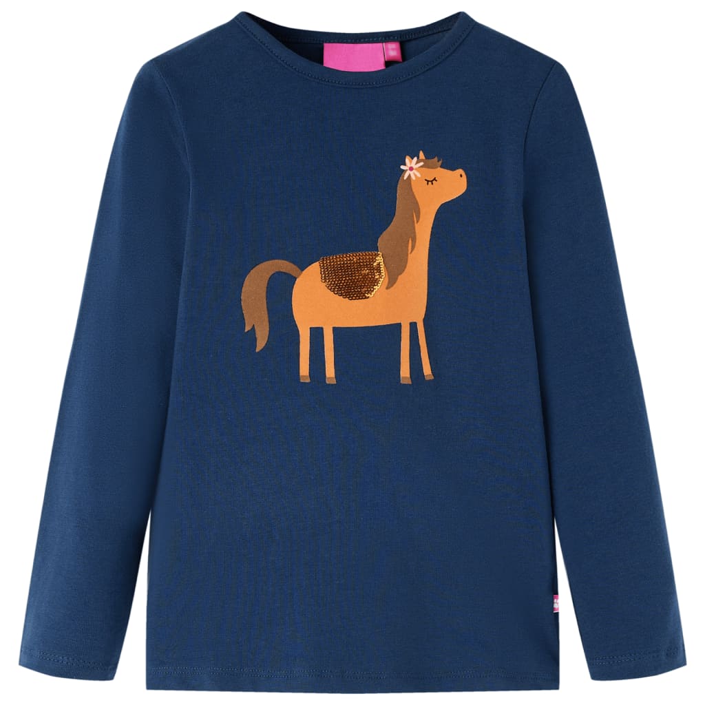 Vidaxl kindershirt met lange mouwen 140 marineblauw