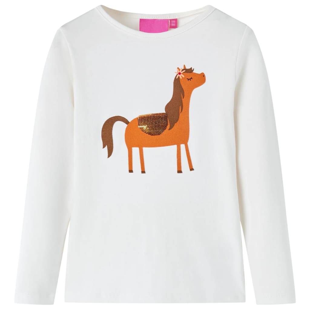 Vidaxl kindershirt met lange mouwen 128 ecrukleurig