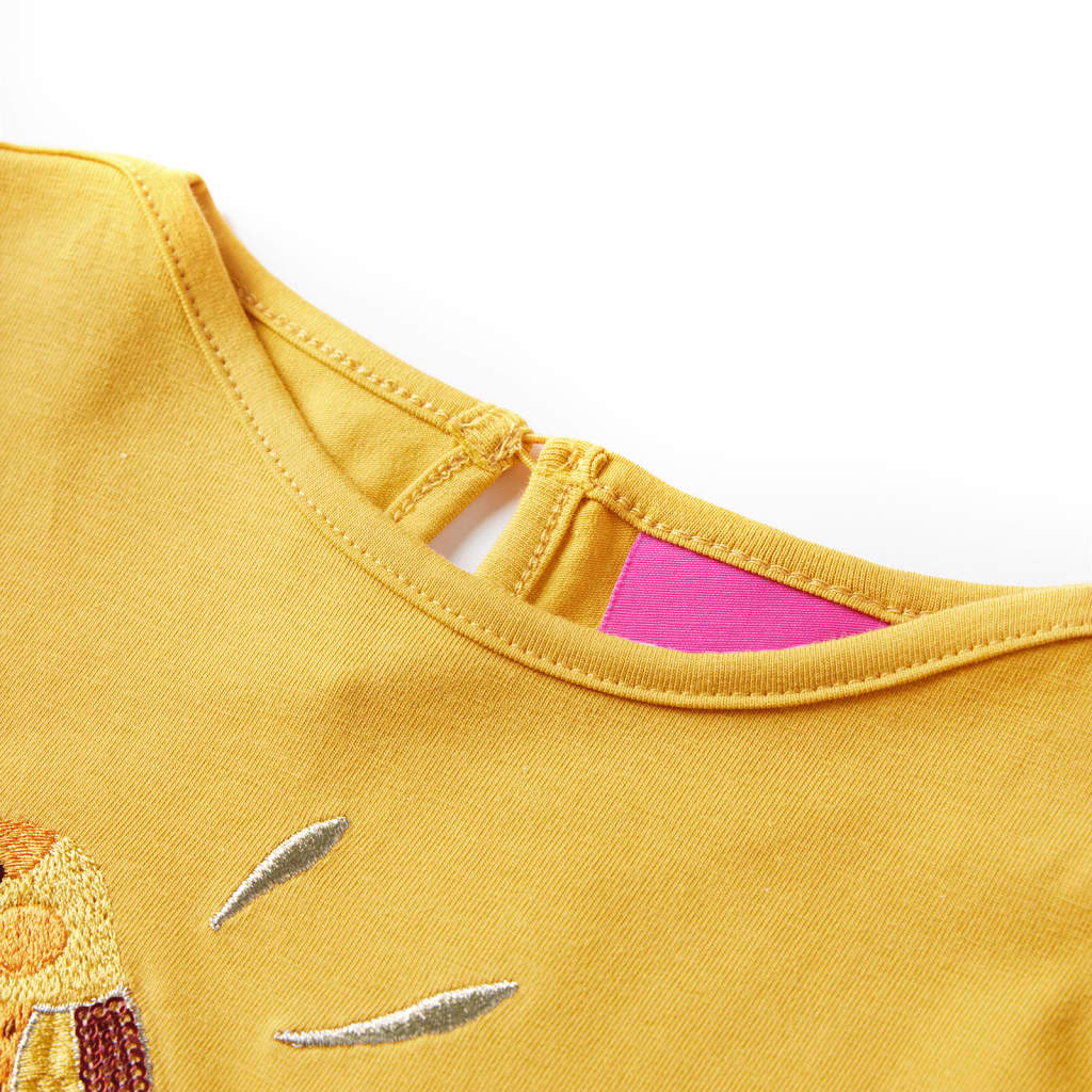 Vidaxl kindershirt met lange mouwen 128 donker okerkleurig