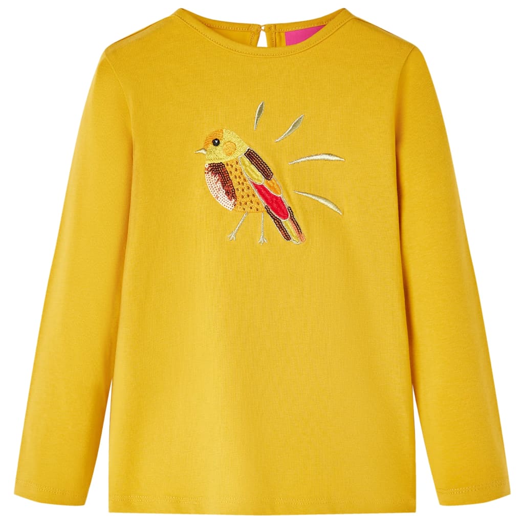 Vidaxl kindershirt met lange mouwen 140 donker okerkleurig