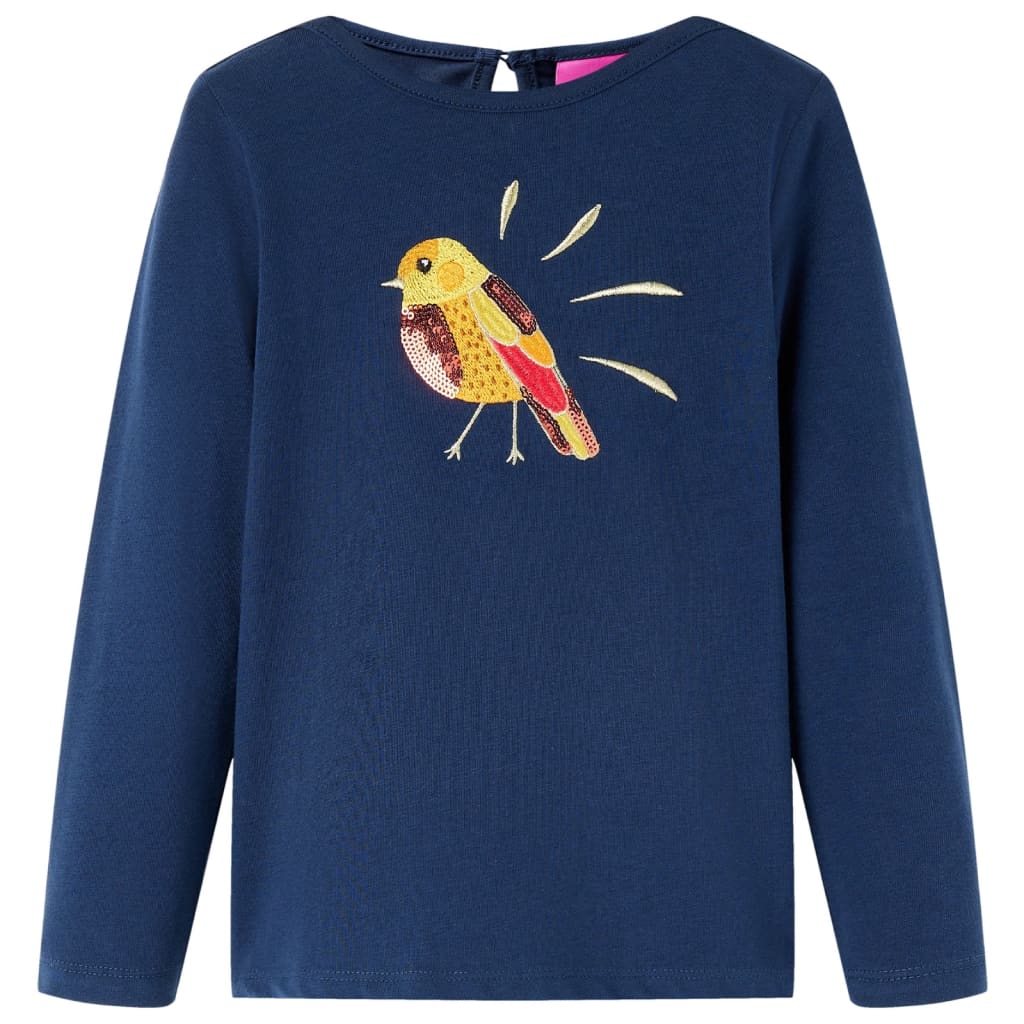 Vidaxl kindershirt met lange mouwen 128 marineblauw