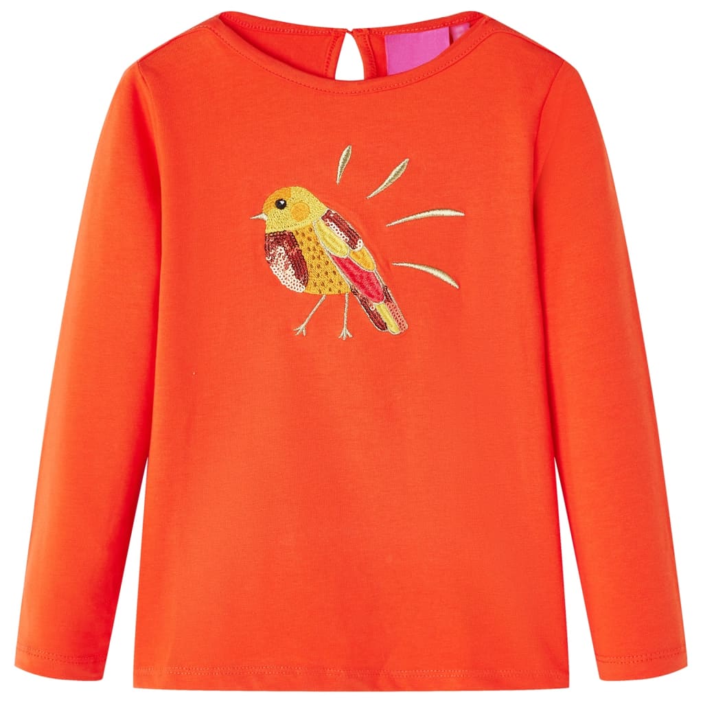 Vidaxl kindershirt met lange mouwen 92 donkeroranje