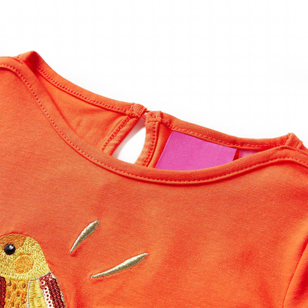 Vidaxl kindershirt met lange mouwen 128 donkeroranje