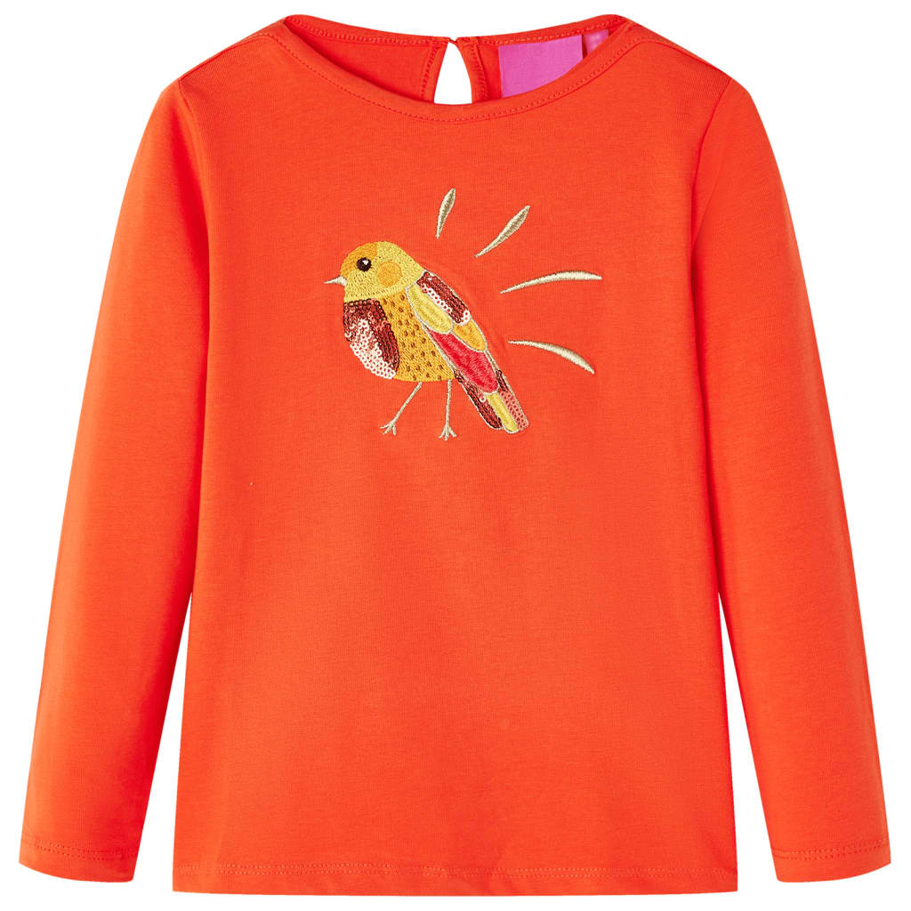 Vidaxl kindershirt met lange mouwen 140 donkeroranje