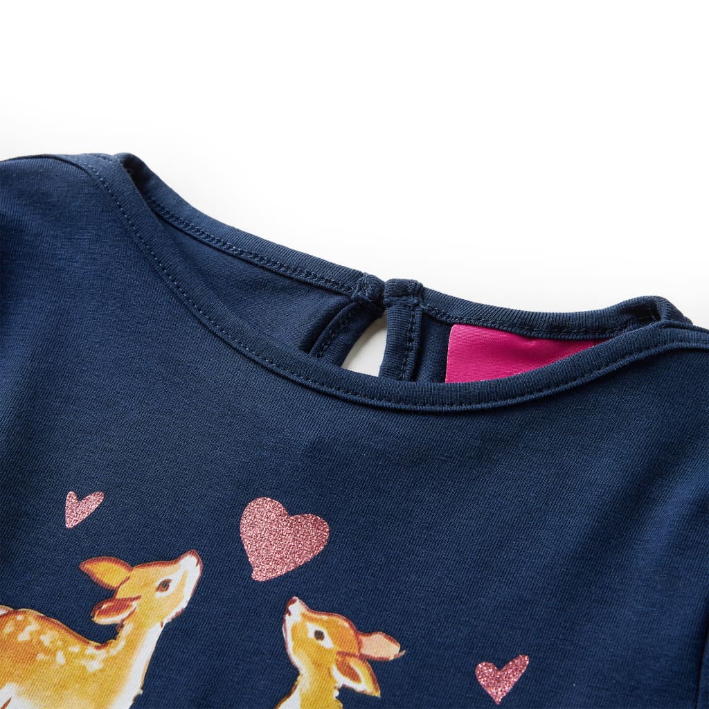 Vidaxl kindershirt met lange mouwen 128 marineblauw